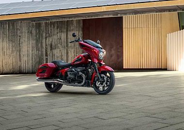 Red BMW Cruiser Motorcycle
