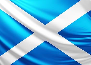 Scottish Flag, realistic flag of Scotland
