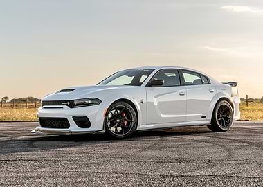 White Dodge Charger SRT