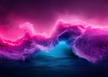 Abstract Pink and Blue Clouds