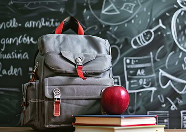 Backpack and Books on Blackboard