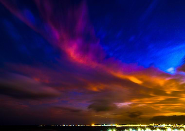 Night Sky with Colorful Clouds