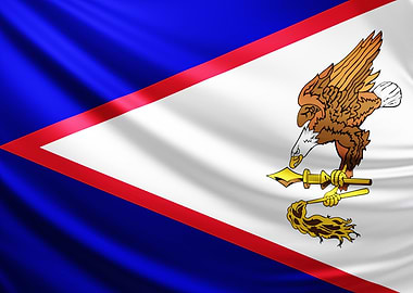 American Samoa Flag, realistic flag of American Samoa