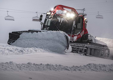 Snow Groomer in Action