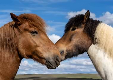 Horses Nuzzling