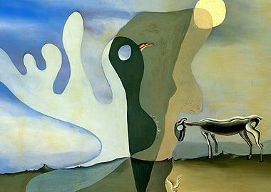 salvador dali Surrealist Bird and Goat