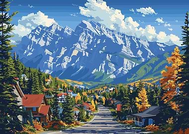 Mountain Town Landscape