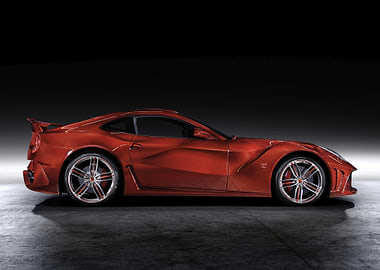 Red Ferrari with Carbon Fiber