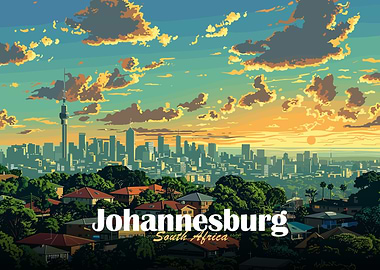 Johannesburg Skyline Sunset