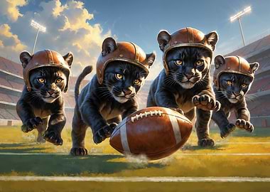 Panther Kittens Old School Football