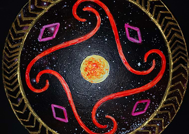 Thracian Mandala or ancient solar symbol Painting