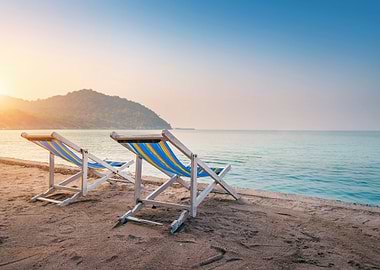Beach Chairs at Sunset