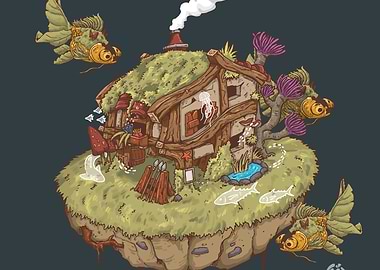 Floating House with Fish