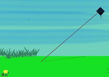 Kite Flying in a Field