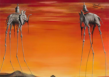 Dali Elephants Sunset