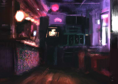 Bar in morning light