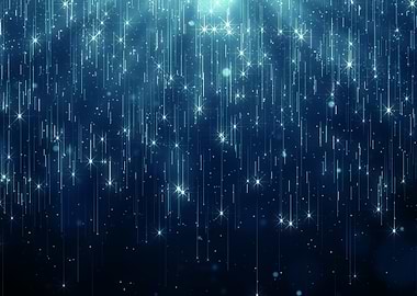 Blue Glitter Rain
