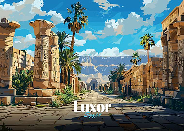 Luxor Egypt Illustration