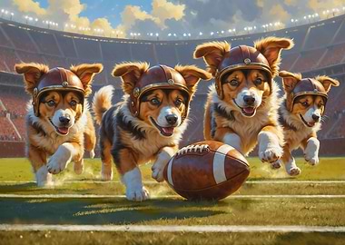 Collie Pup Old School Football