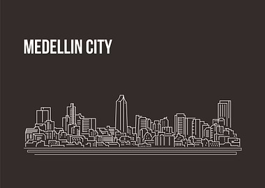 Medellin City Skyline