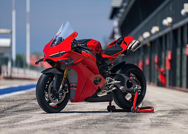 Red Ducati Motorcycle
