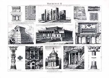 Vintage Ancient Architecture Illustrations