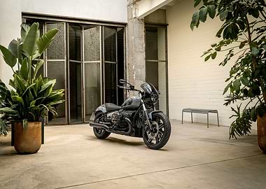 Black BMW Cruiser Motorcycle