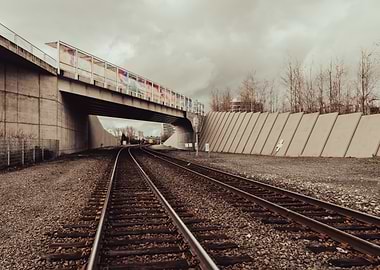 Train Tracks Under Bridge