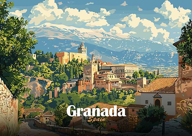 Granada, Spain Vintage Poster