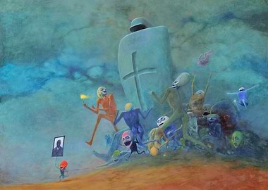 Zdzislaw Beksinsk Surreal Figure Painting