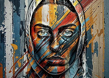 Abstract Portrait in Bold Colors