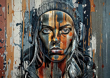 Woman in Abstract Art