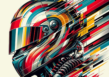 Racing Helmet Abstract Art