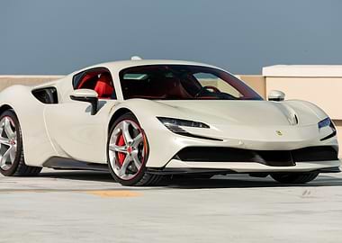 White Ferrari SF90 Stradale