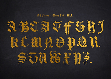 17th Century Gold Alphabet