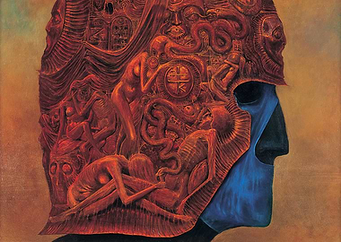 Surreal Head Sculpture Zdzislaw Beksinsk