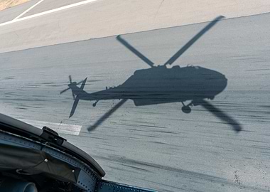 Helicopter Shadow on Runway