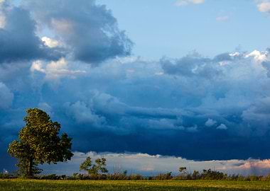 Stormy Sky Over Field