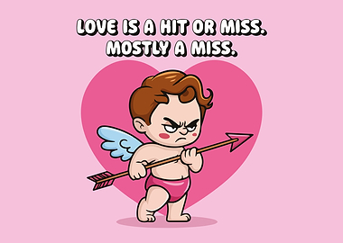 Grumpy Cupid Valentine's Card