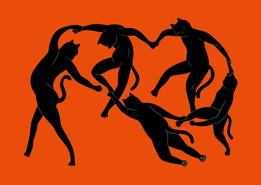 Dancing Cats Silhouette