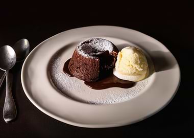 Chocolate Lava Cake with Ice Cream