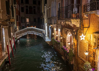 Venice Canal at Night