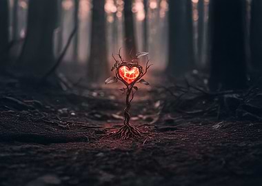 Heart Tree in Forest