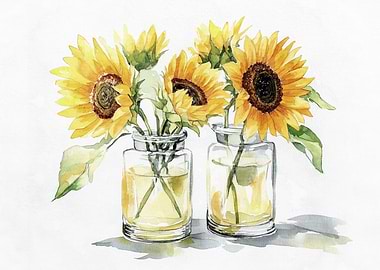 Watercolor Sunflowers