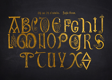 8th and 9th Century Medieval Alphabet