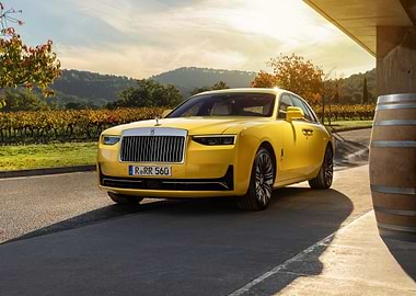 Yellow Rolls Royce Phantom