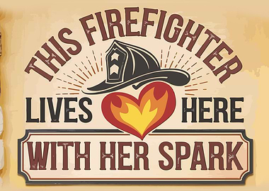 Firefighter Heart Sign