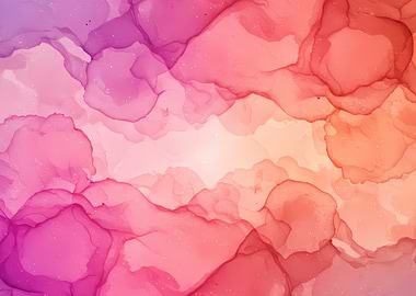 Abstract Pink and Orange Ink Art