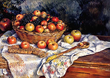 Still Life with Apples and Grapes