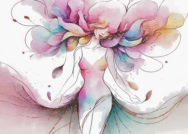 Woman in Flower Bloom